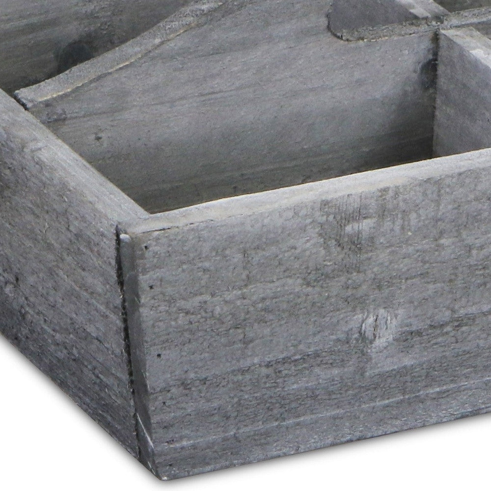 14" Gray Solid Wood Box