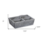 14" Gray Solid Wood Box