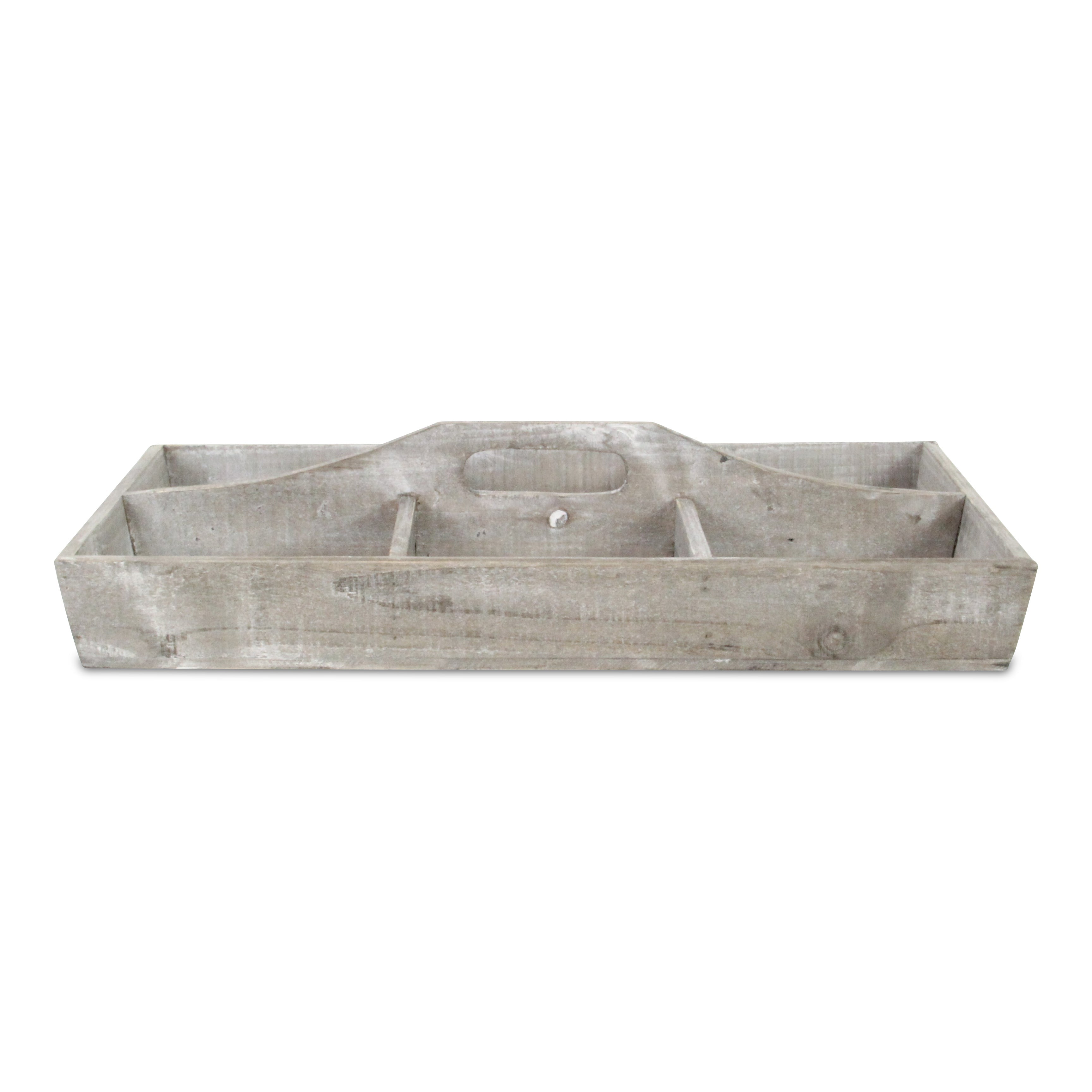 21" Gray Solid Wood Box