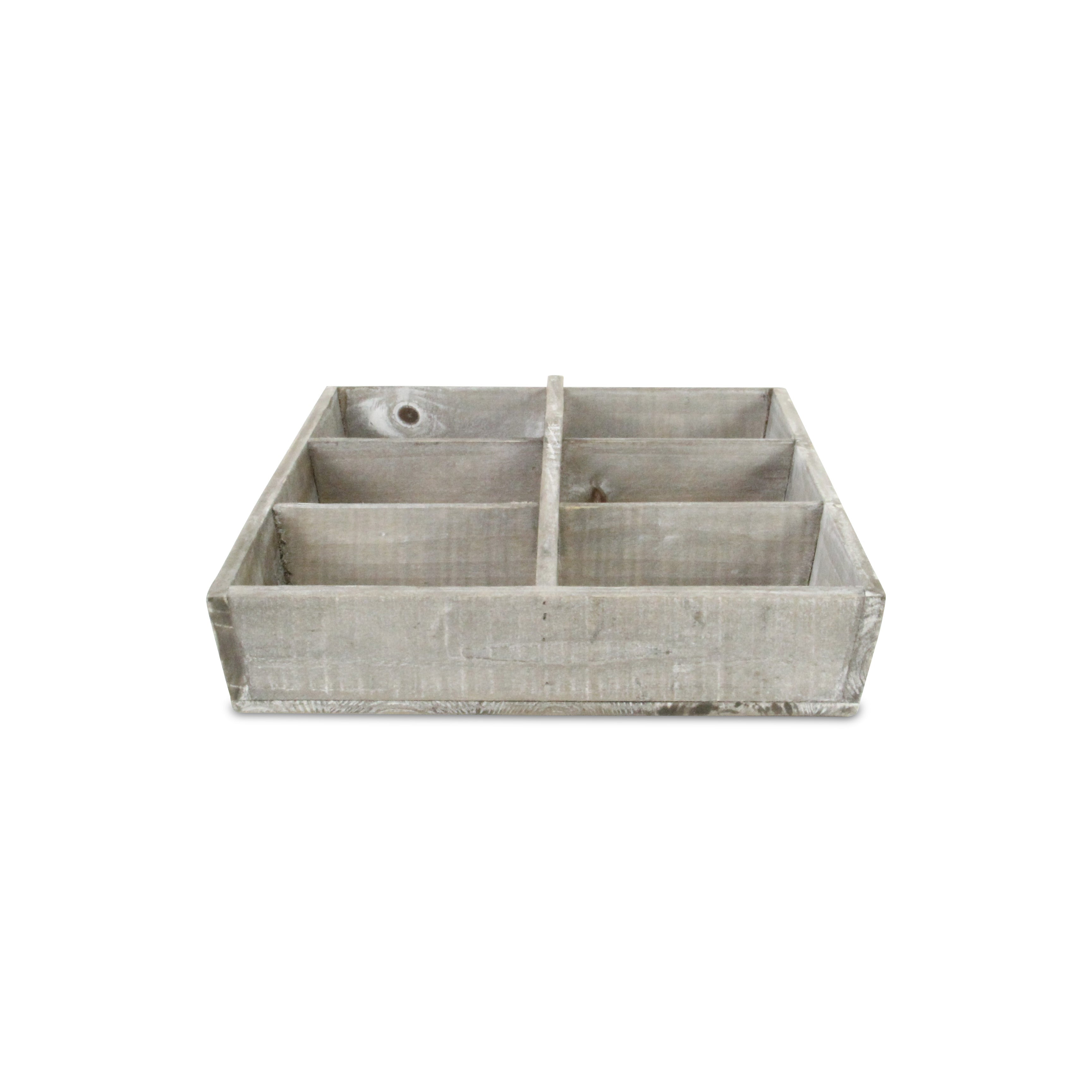 21" Gray Solid Wood Box