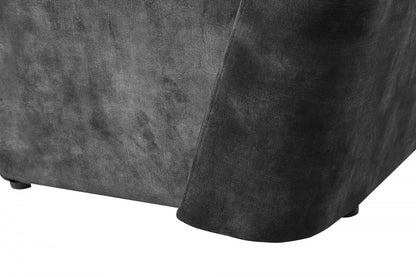 28" Dark Slate Gray Velvet Side Chair