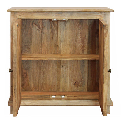34" Light Brown Solid Wood Sideboard with Two Doors