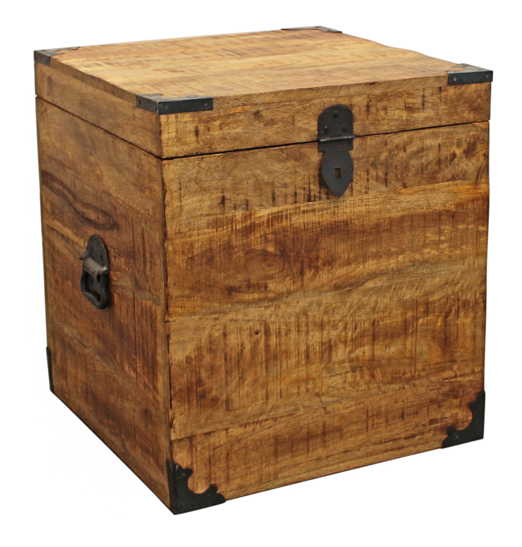 20" Natural Brown Solid Wood Square End Table