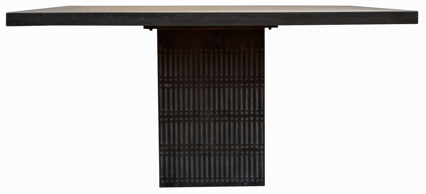 60" Antique Brown Square Solid Wood Dining Table