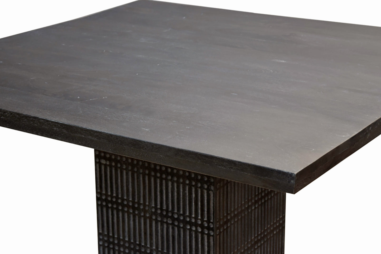 60" Antique Brown Square Solid Wood Dining Table