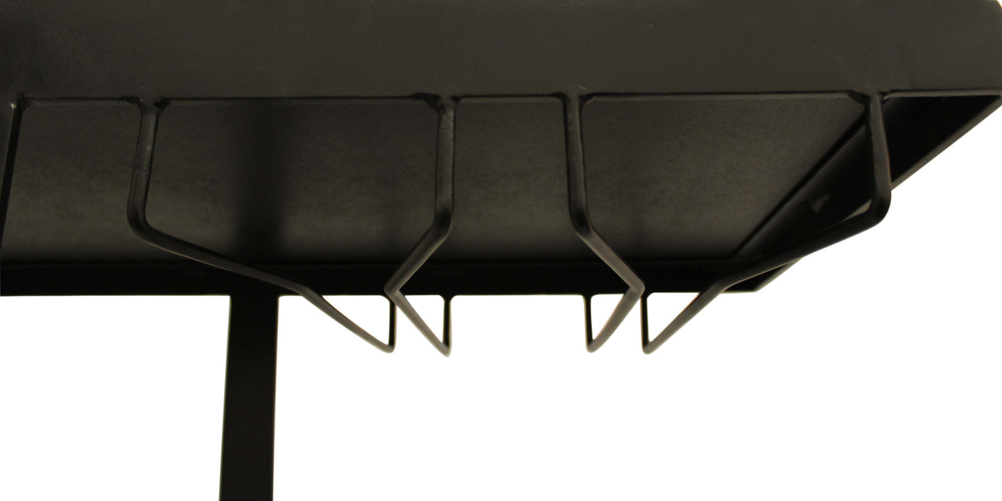 58" White and Black Genuine Marble Floor Shelf Console Table Two Shelves