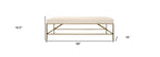 58" Ivory and Gold Upholstered Linen Bench