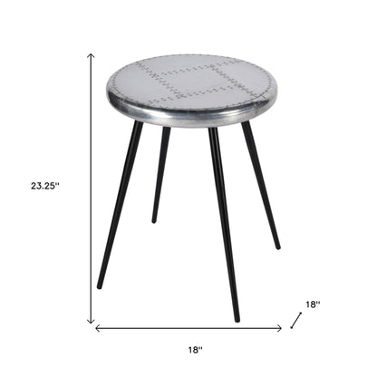 23" Silver Round End Table
