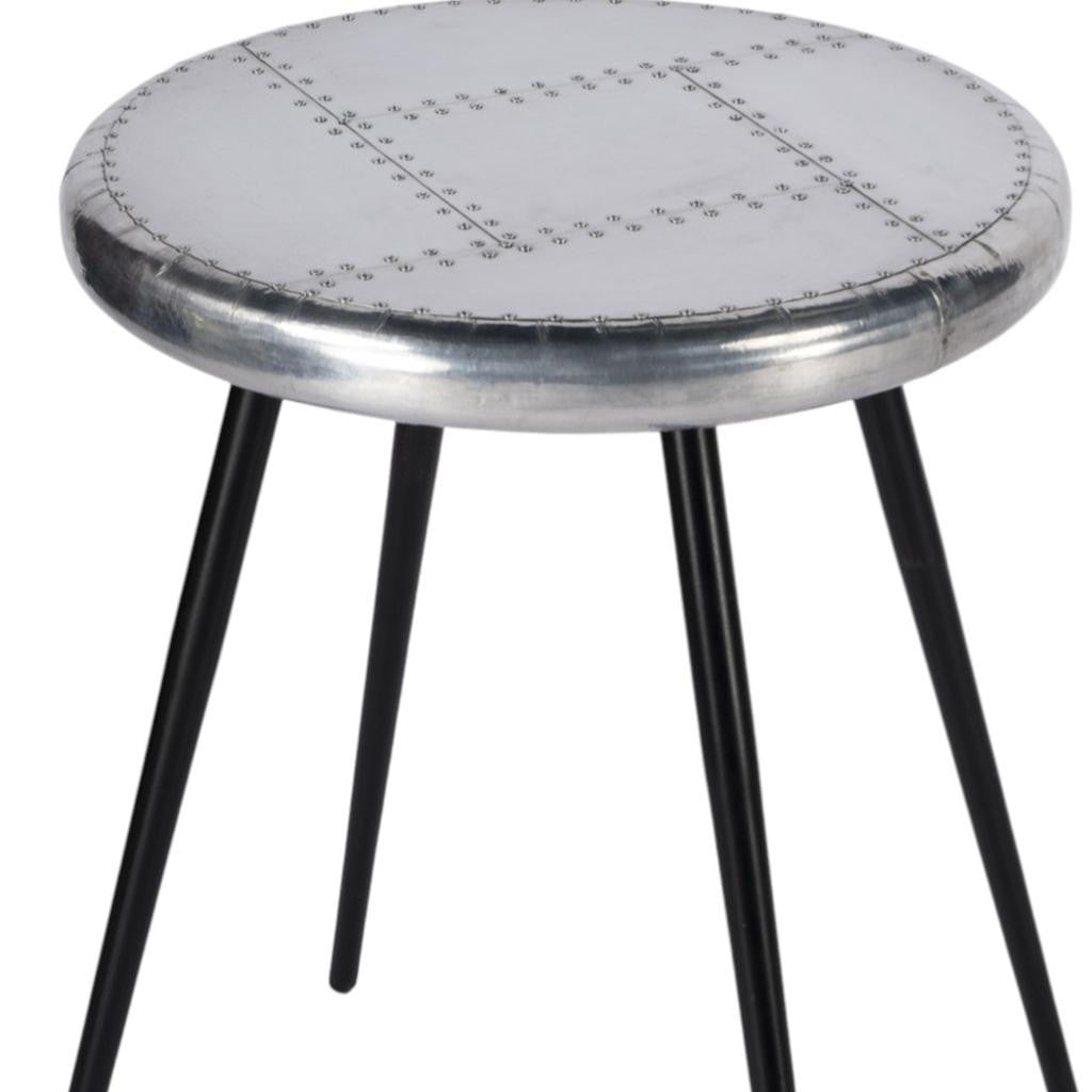 23" Silver Round End Table