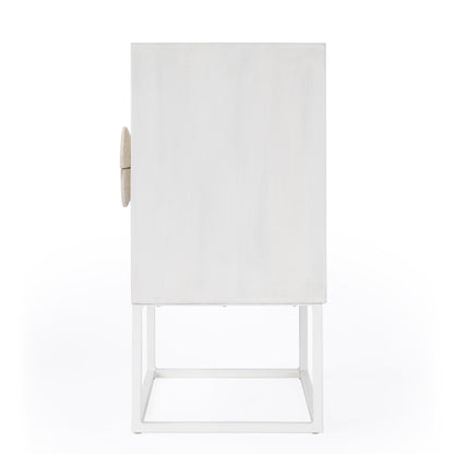 24" White Wood Two Drawer Nightstand
