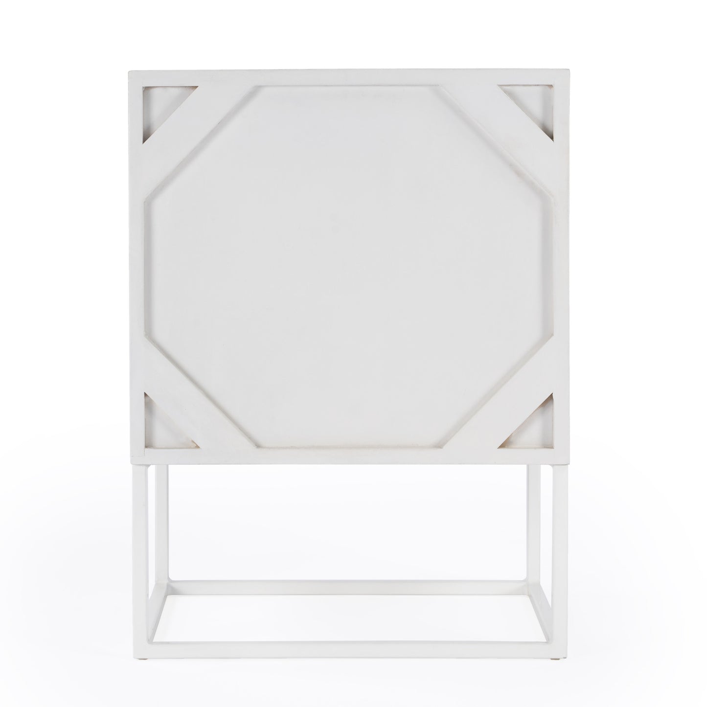 24" White Wood Two Drawer Nightstand