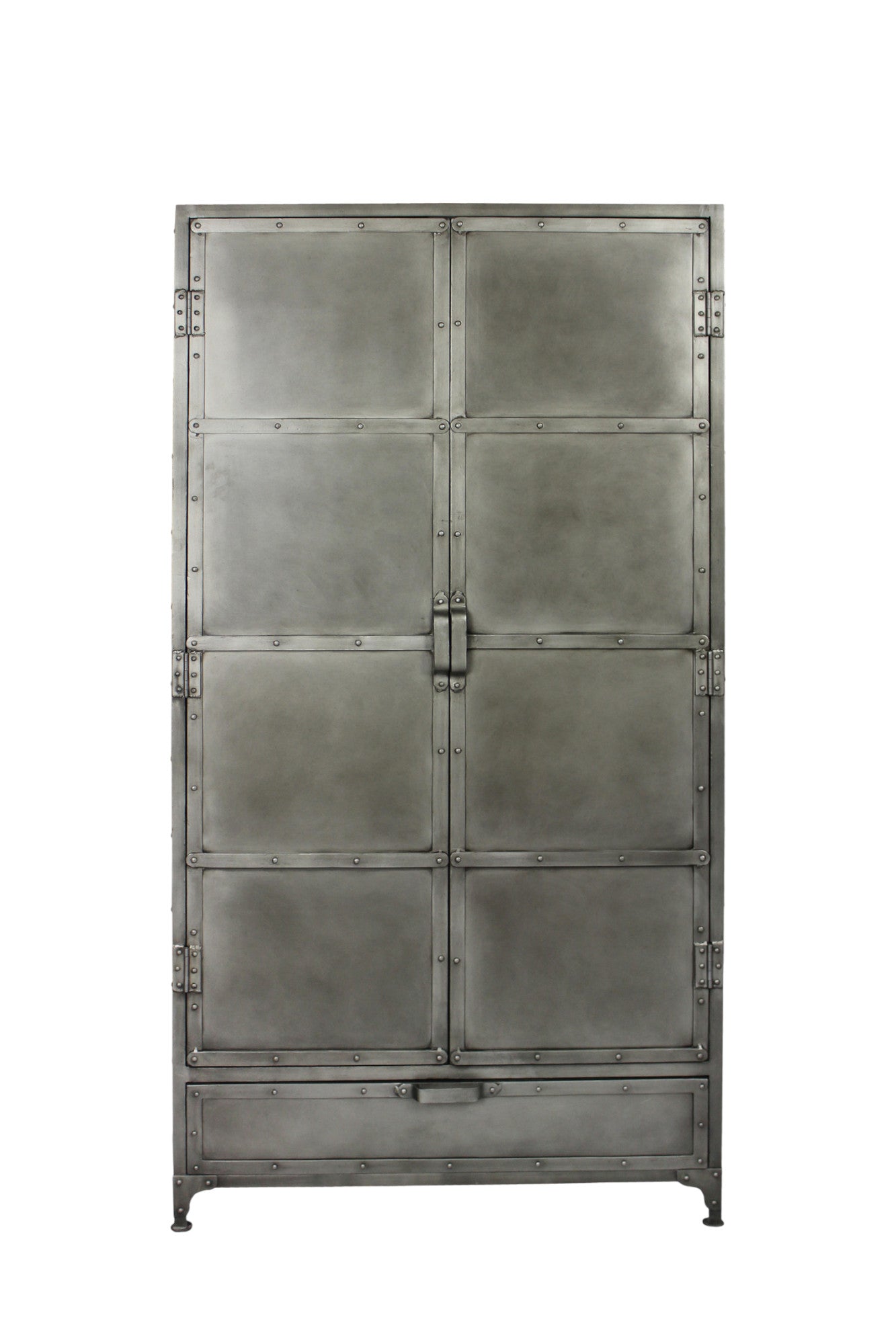 36" Silver Iron Drawer Combo Dresser
