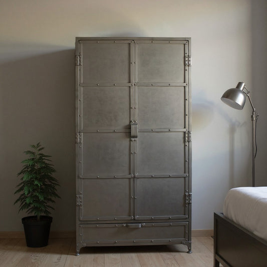 36" Silver Iron Drawer Combo Dresser