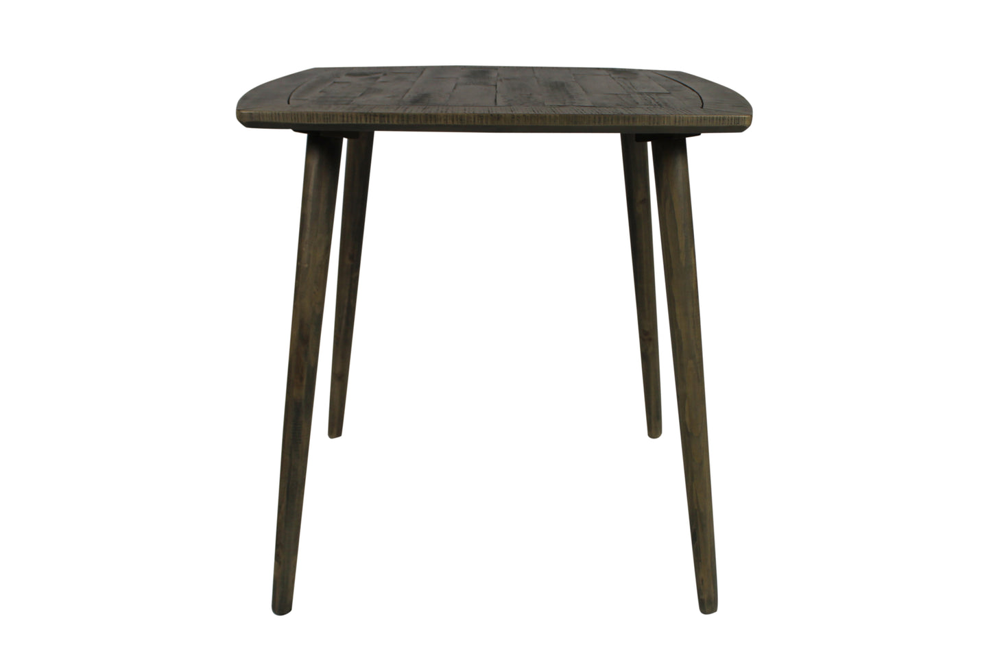 Five Piece Brown and Black Square Solid Wood Dining Set with Four Chairs