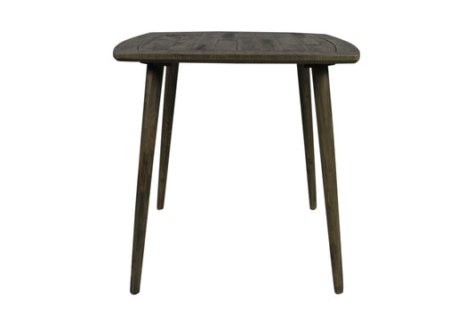 Five Piece Brown and Black Square Solid Wood Dining Set with Four Chairs