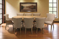 Nine Piece Natural Solid Wood Dining Set with Eight Chairs