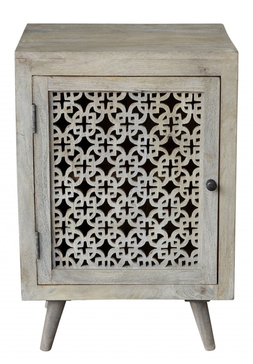 30" Gray Solid Wood Nightstand
