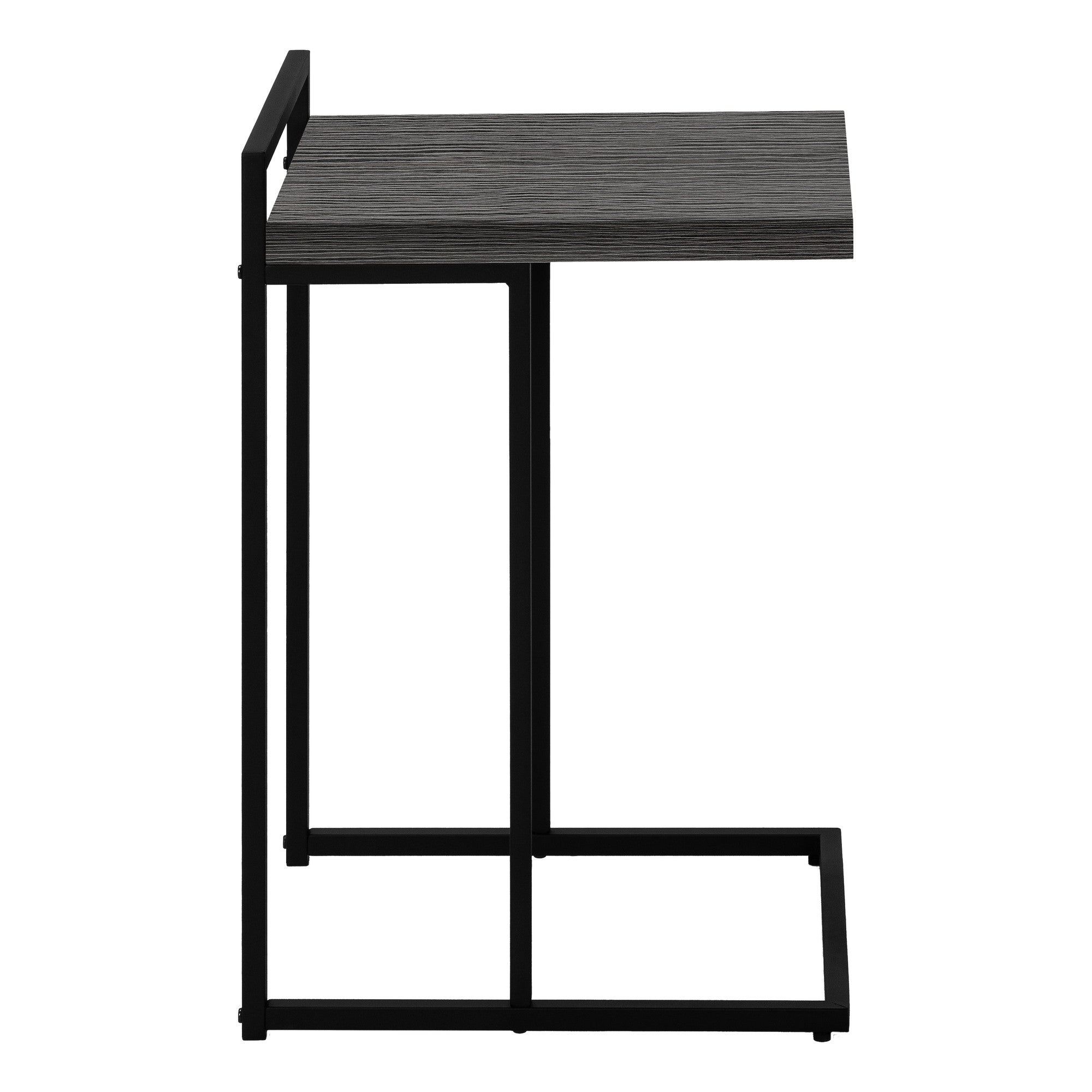 27" Gray and Black Wood and Metal End Table