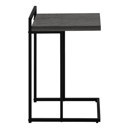 27" Gray and Black Wood and Metal End Table