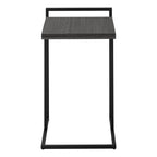 27" Gray and Black Wood and Metal End Table