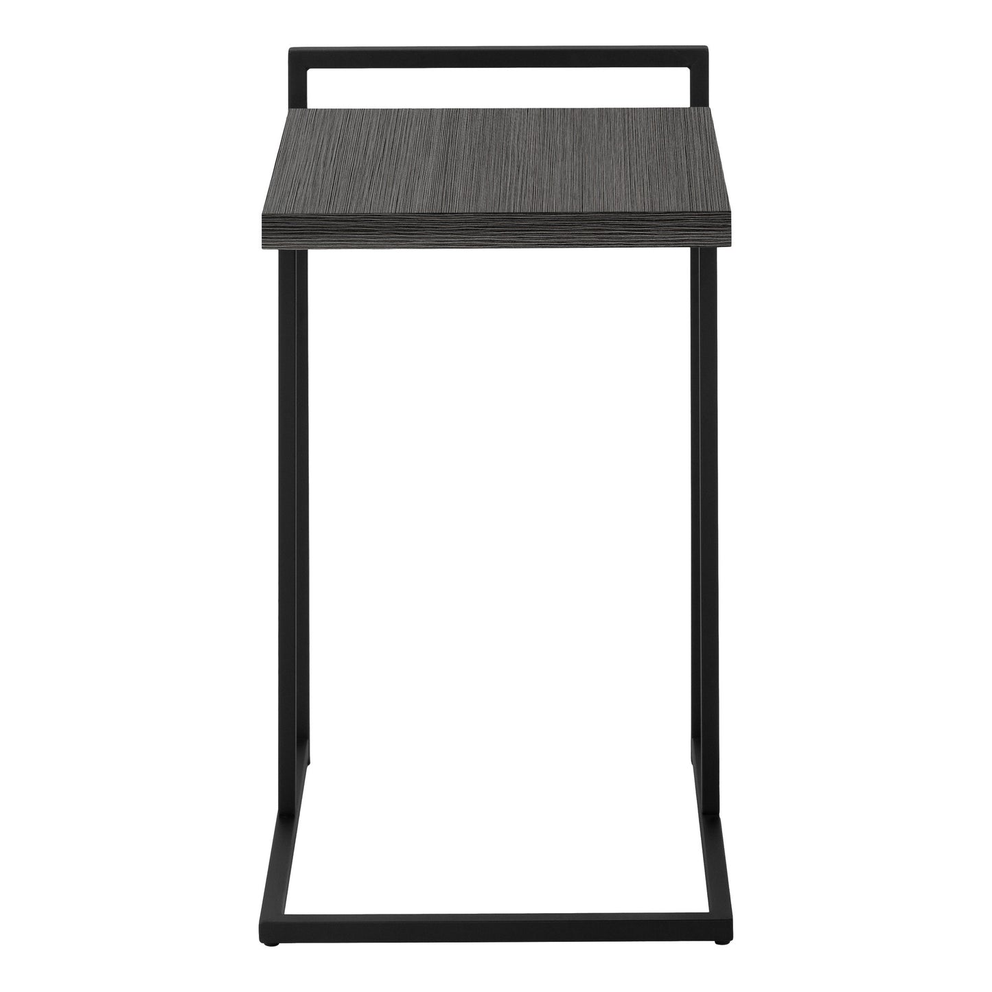 27" Gray and Black Wood and Metal End Table