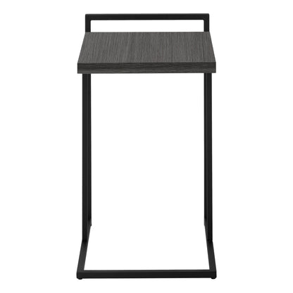 27" Gray and Black Wood and Metal End Table