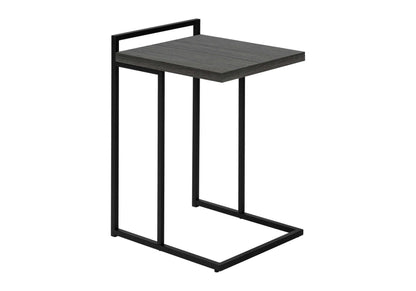 27" Gray and Black Wood and Metal End Table