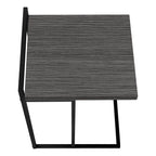 27" Gray and Black Wood and Metal End Table