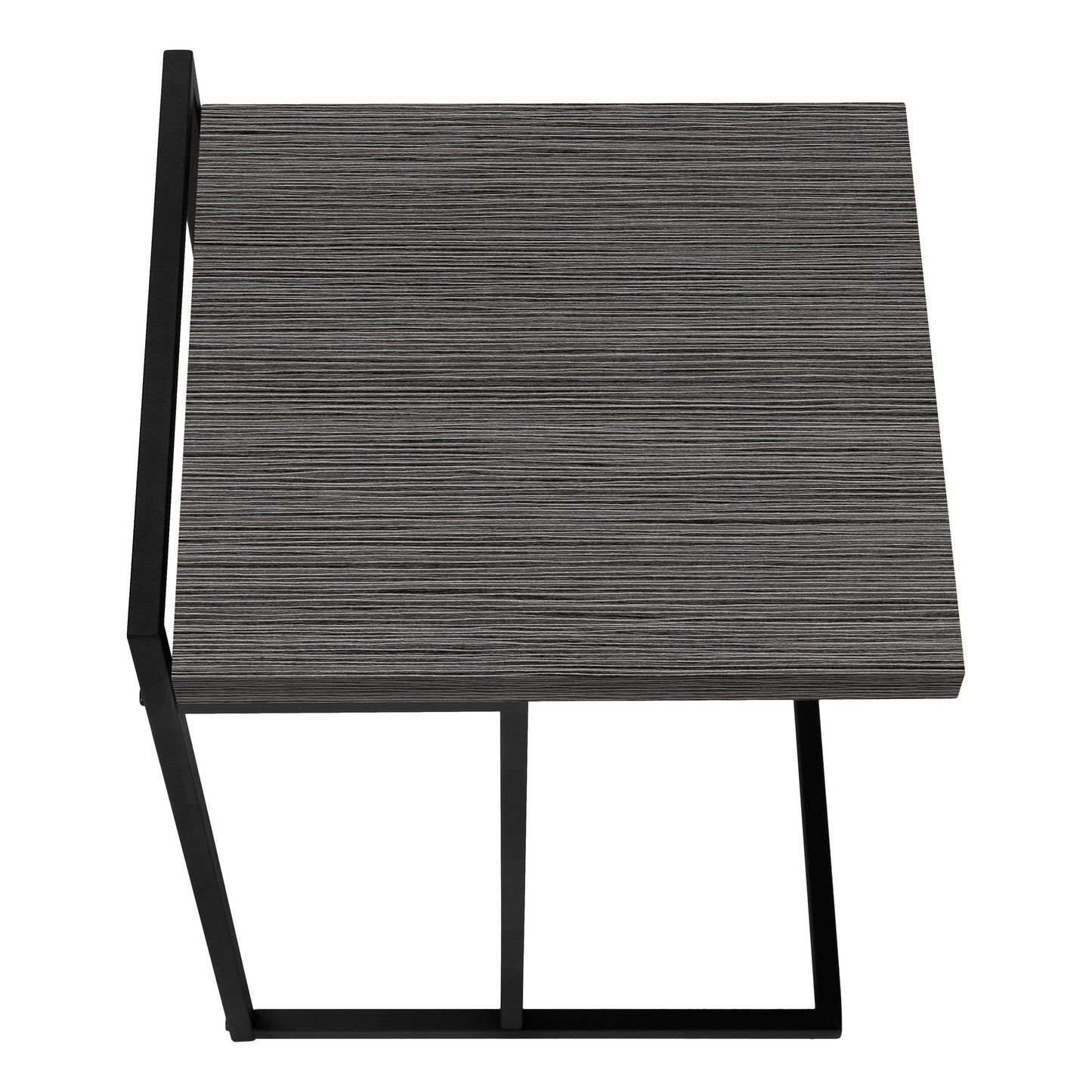 27" Gray and Black Wood and Metal End Table