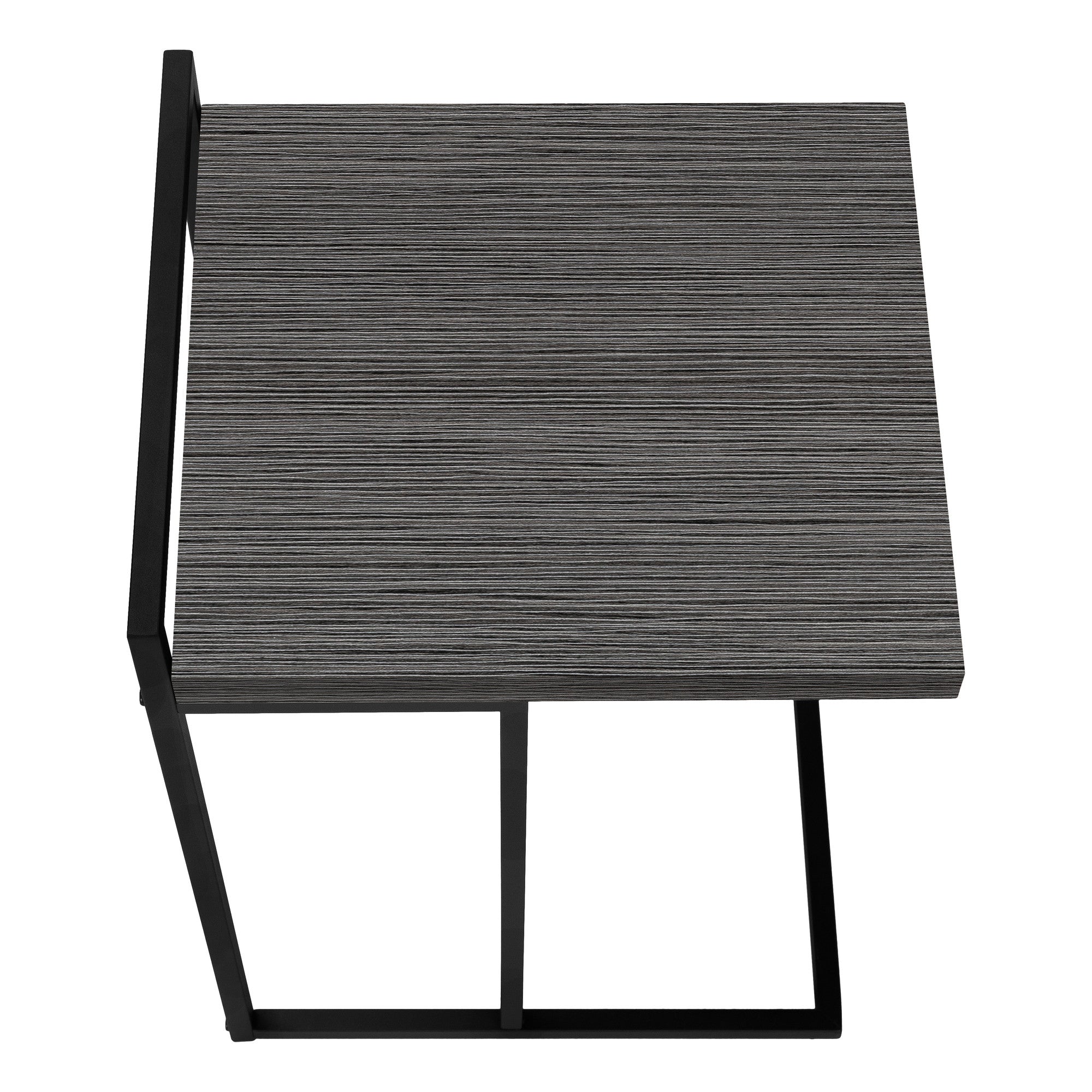 27" Gray and Black Wood and Metal End Table