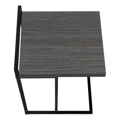 27" Gray and Black Wood and Metal End Table