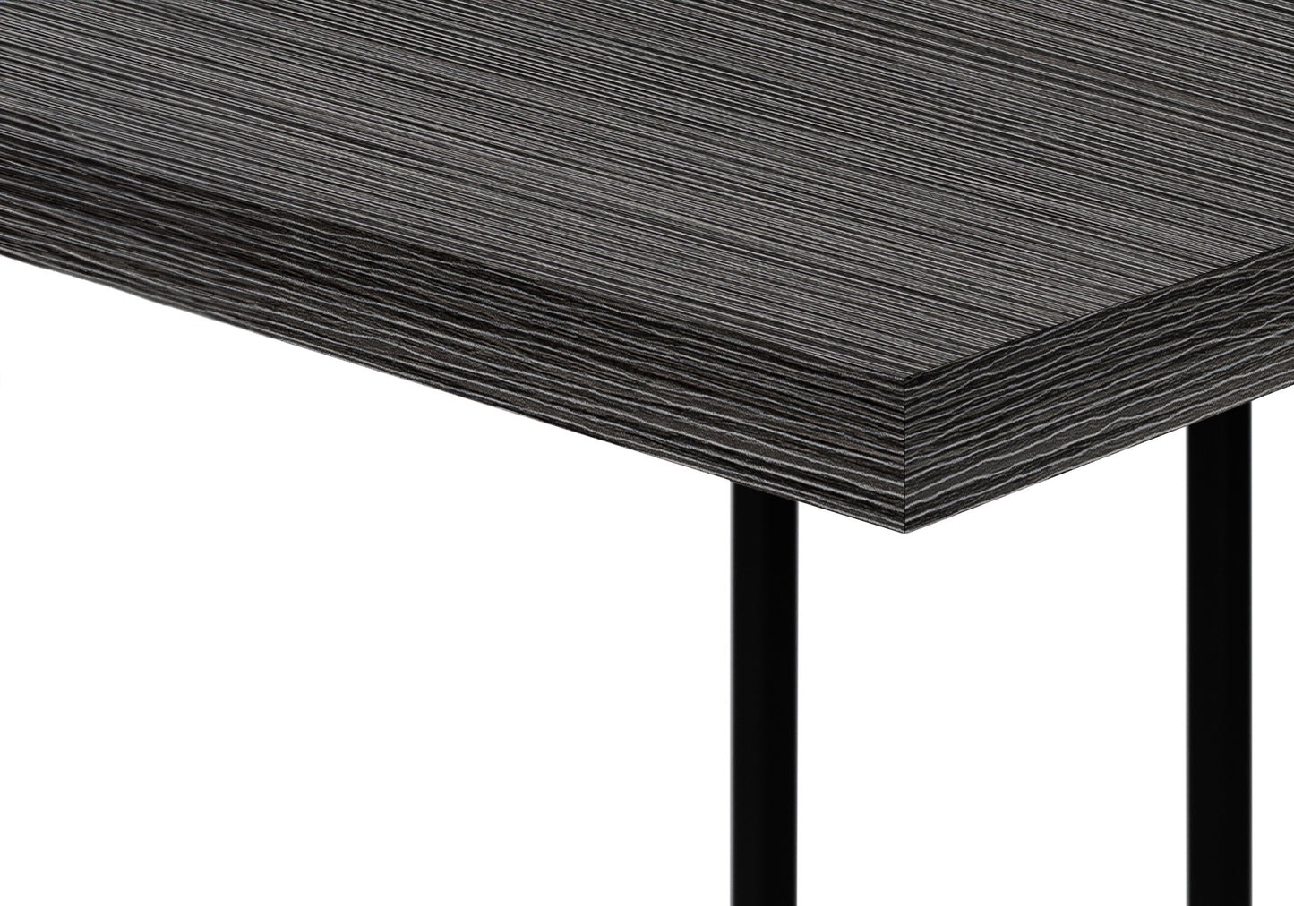 27" Gray and Black Wood and Metal End Table