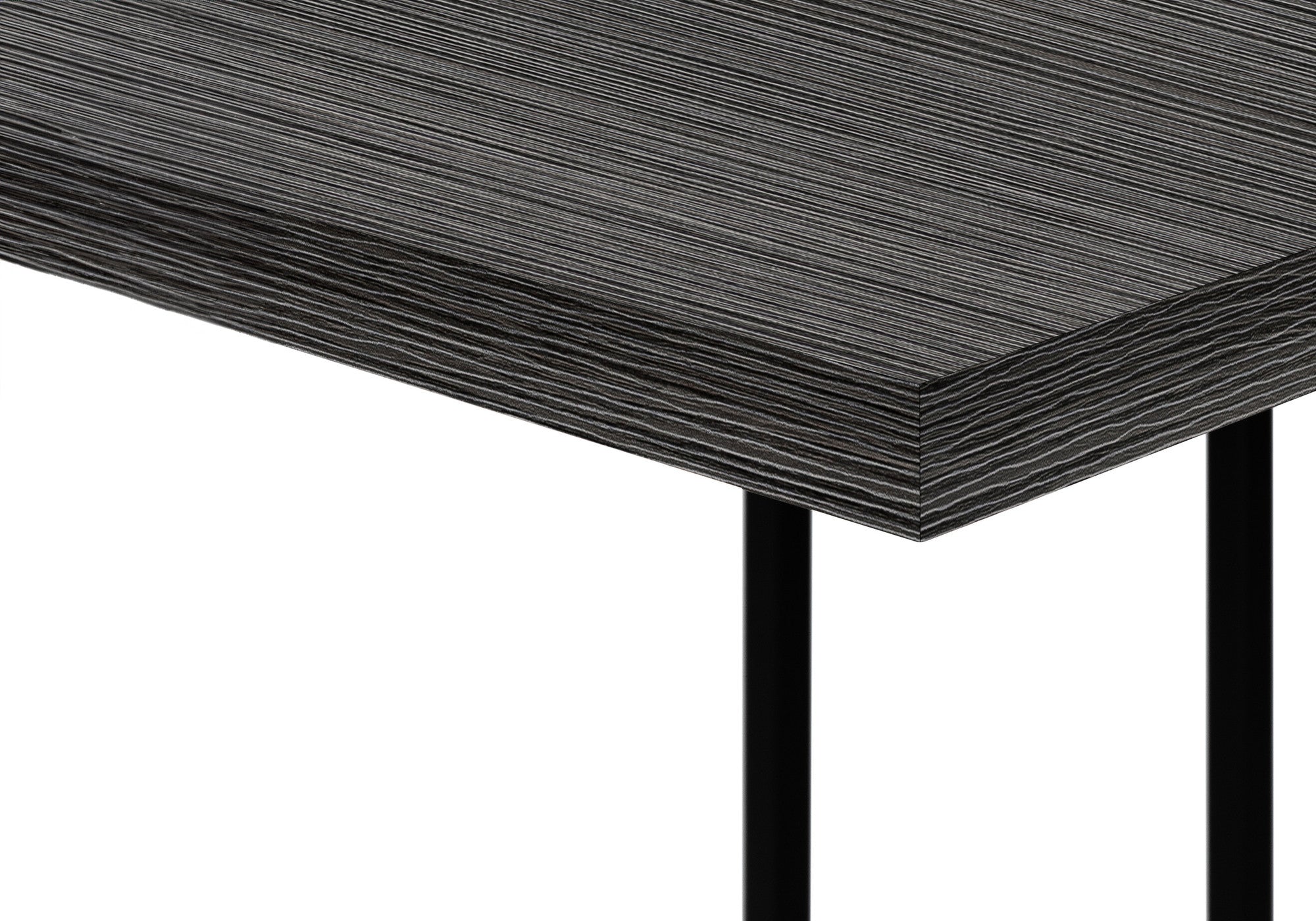 27" Gray and Black Wood and Metal End Table