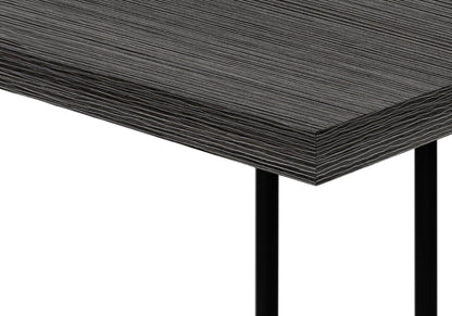 27" Gray and Black Wood and Metal End Table