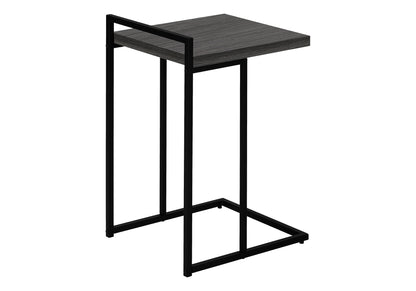 27" Gray and Black Wood and Metal End Table