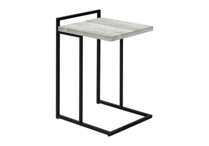 27" Gray and Black Distressed Reclaimed Wood and Metal End Table