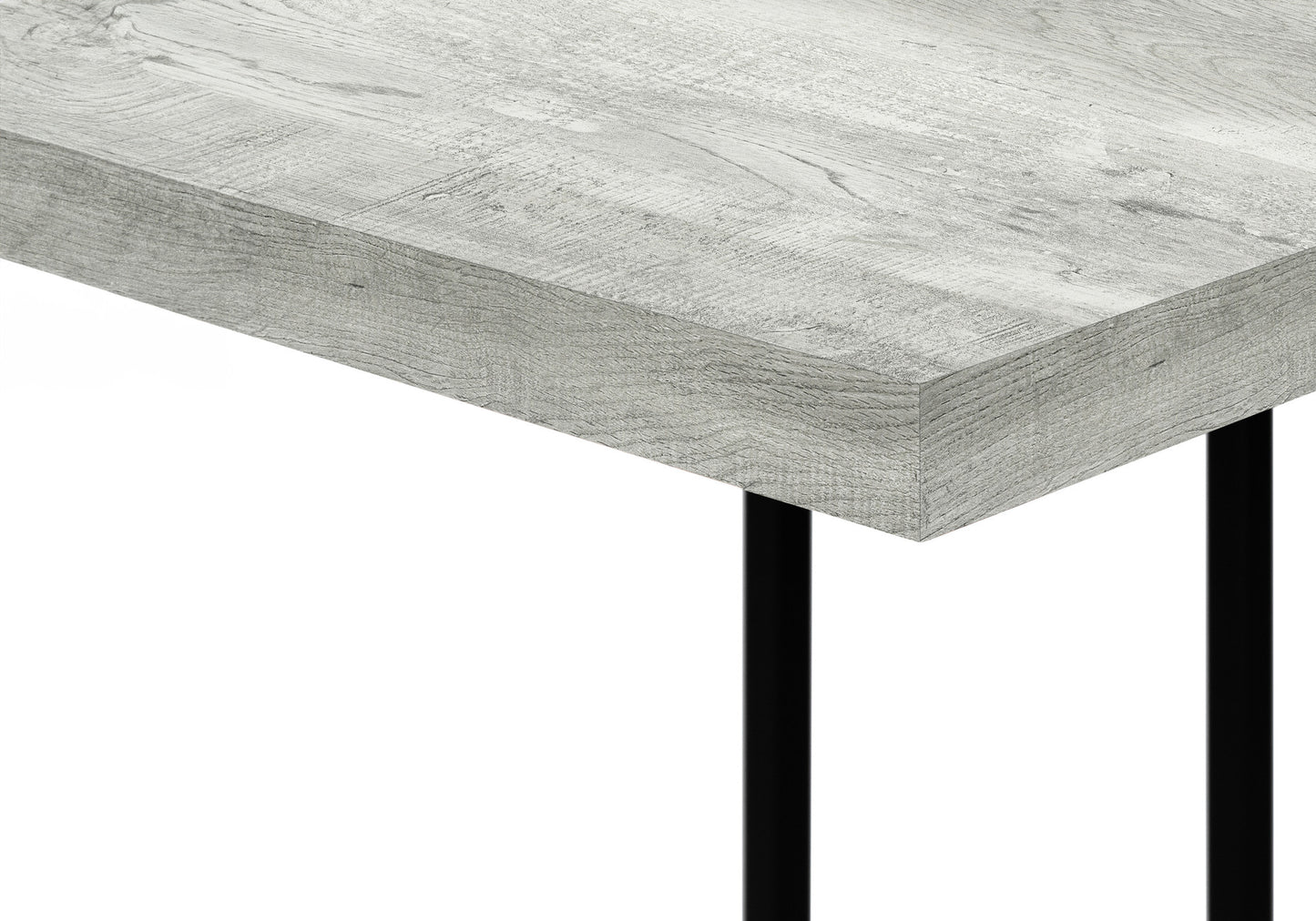 27" Gray and Black Distressed Reclaimed Wood and Metal End Table