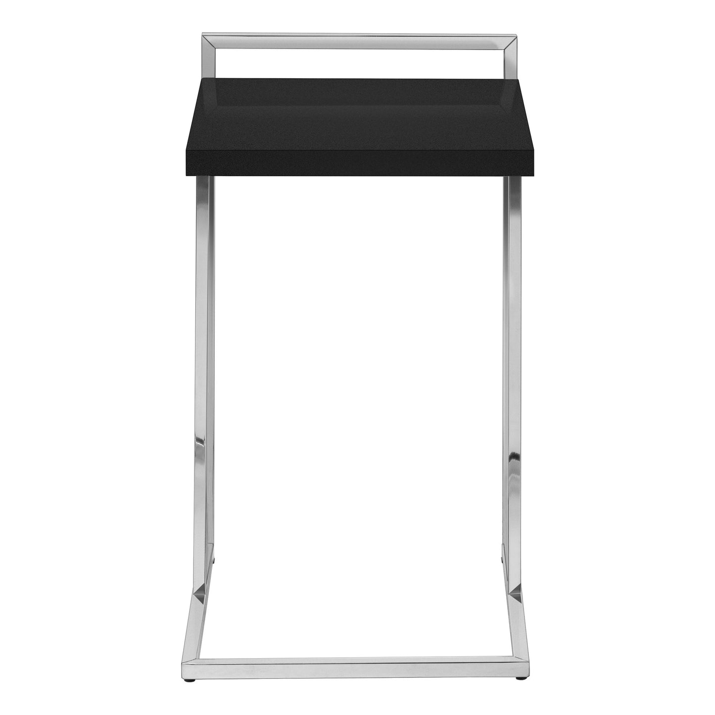 27" Black and Silver Wood and Metal End Table