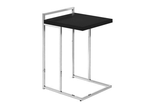27" Black and Silver Wood and Metal End Table