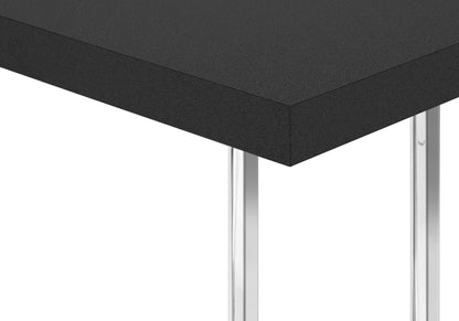 27" Black and Silver Wood and Metal End Table