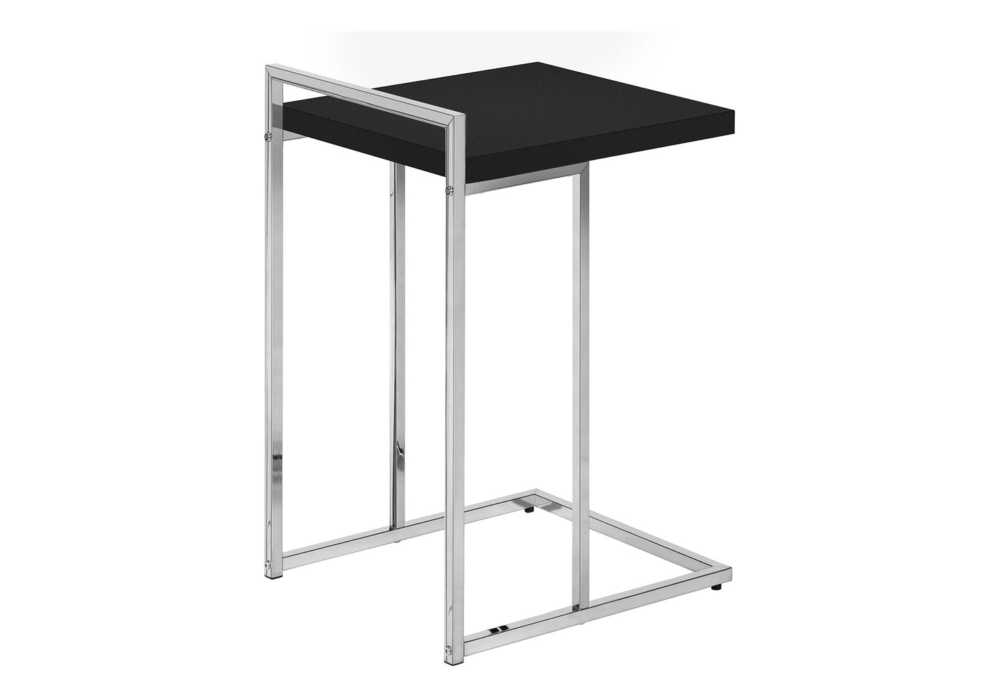 27" Black and Silver Wood and Metal End Table