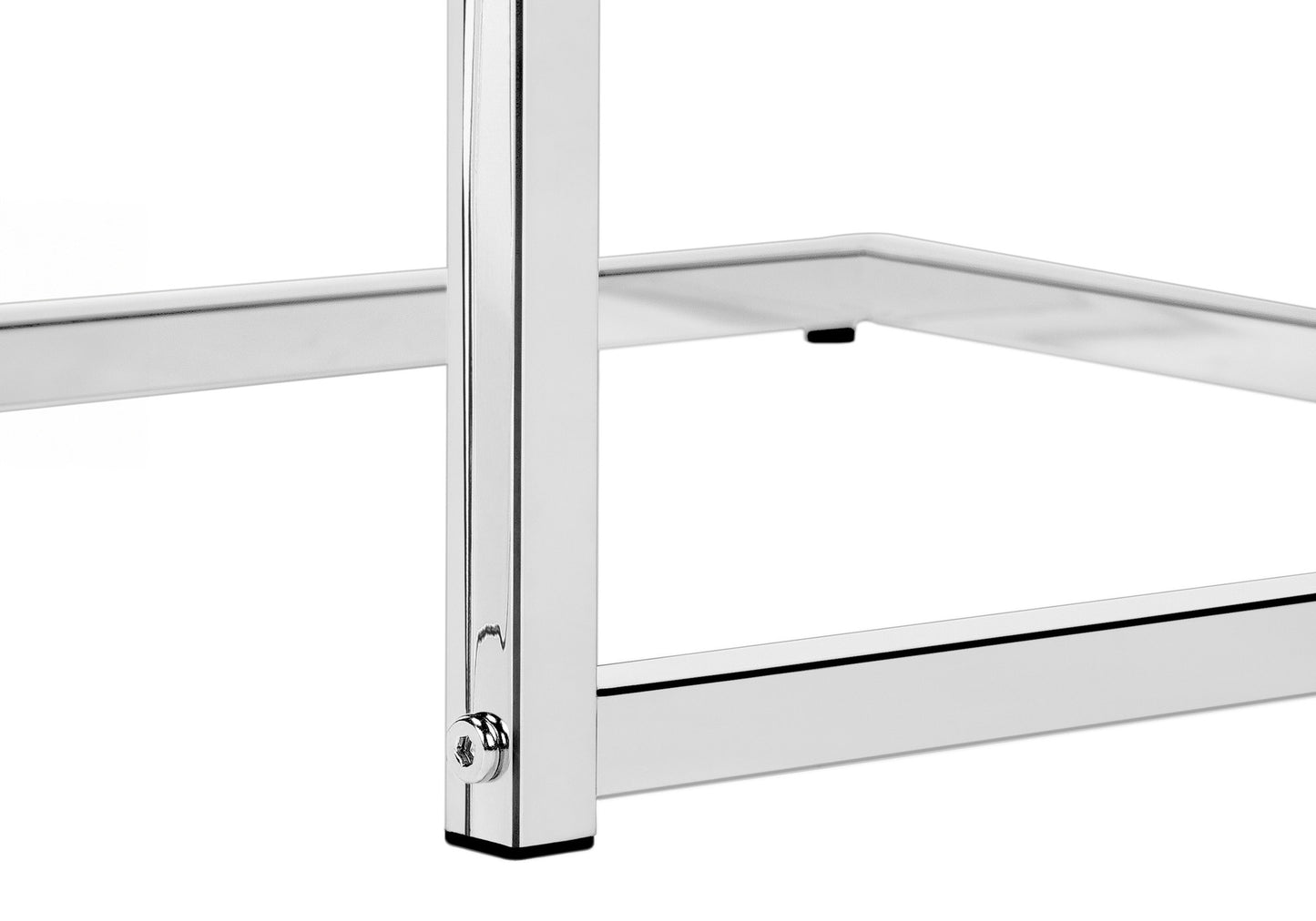 27" Black and Silver Wood and Metal End Table