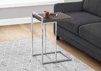 27" Gray and Silver Wood and Metal End Table