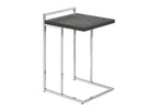 27" Gray and Silver Wood and Metal End Table