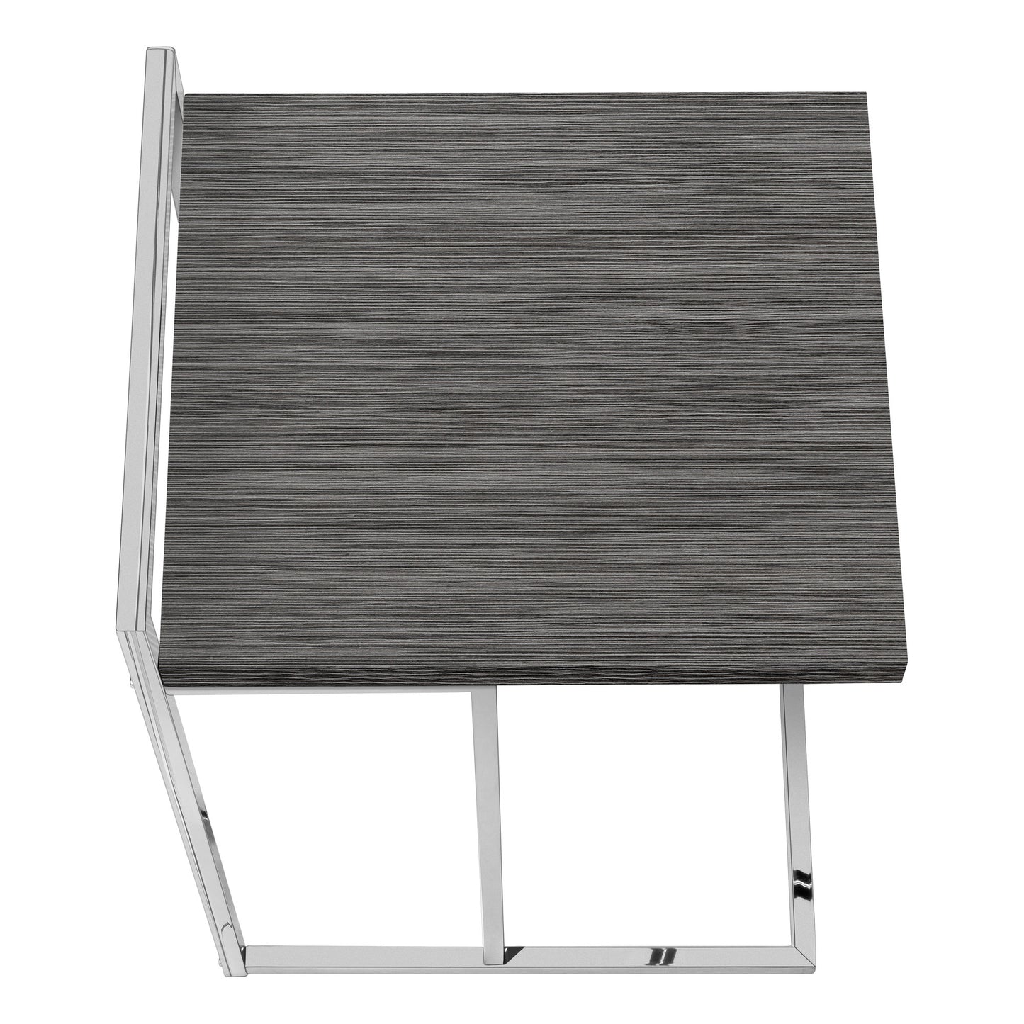 27" Gray and Silver Wood and Metal End Table