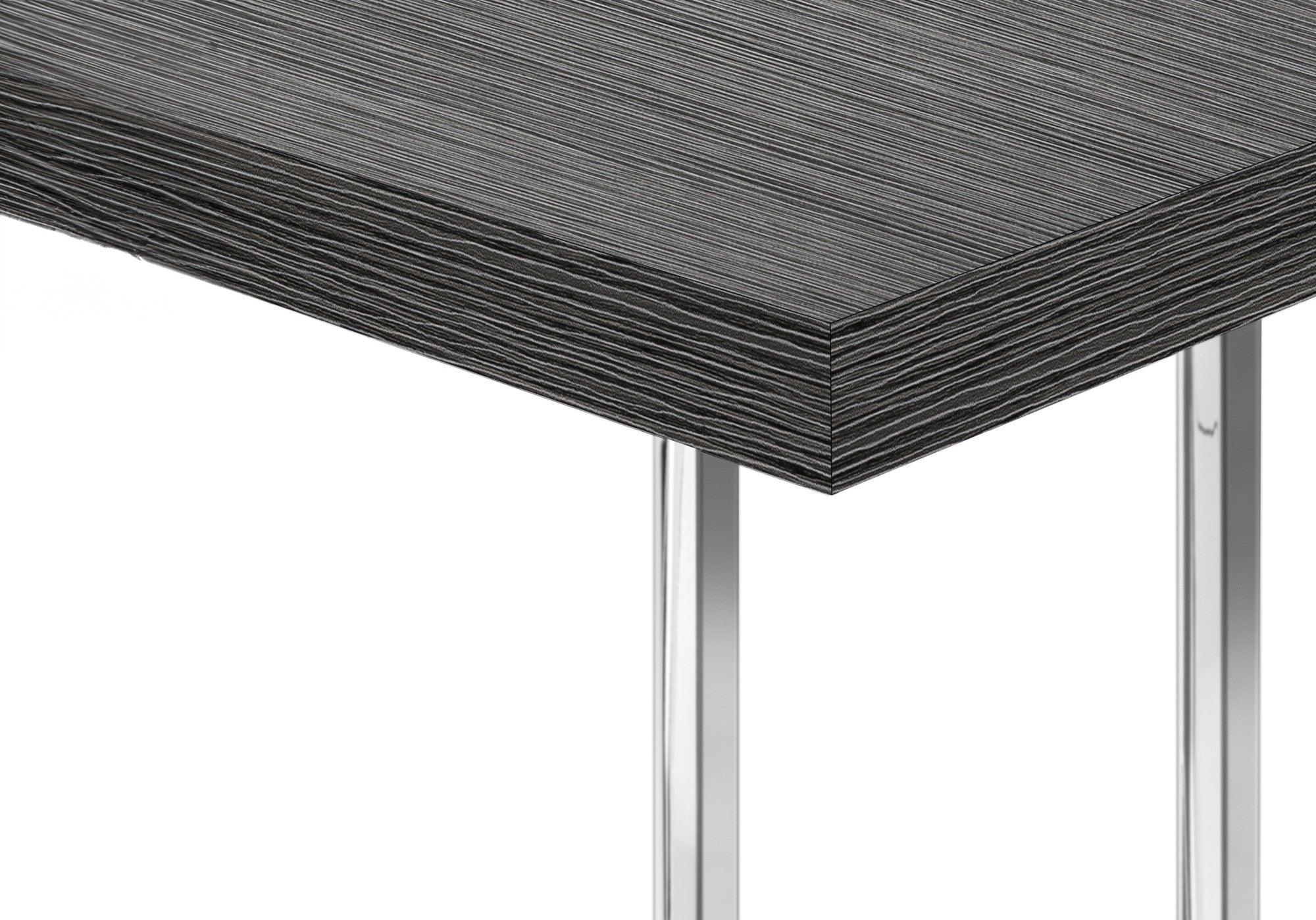 27" Gray and Silver Wood and Metal End Table