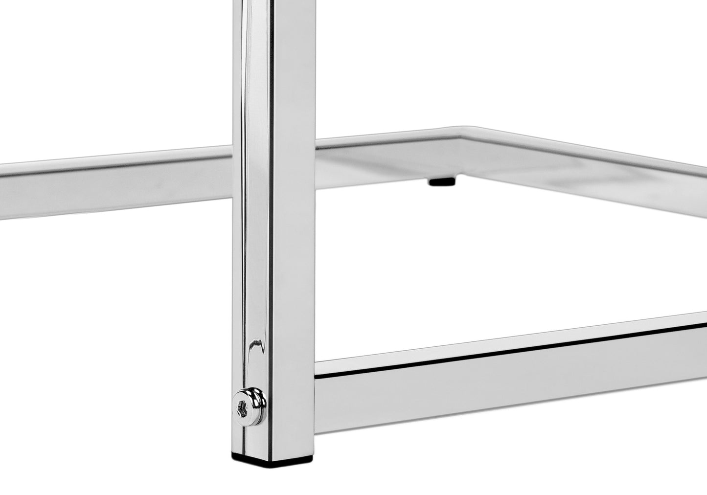27" Gray and Silver Wood and Metal End Table