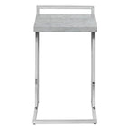 27" Gray and Silver Wood and Metal End Table