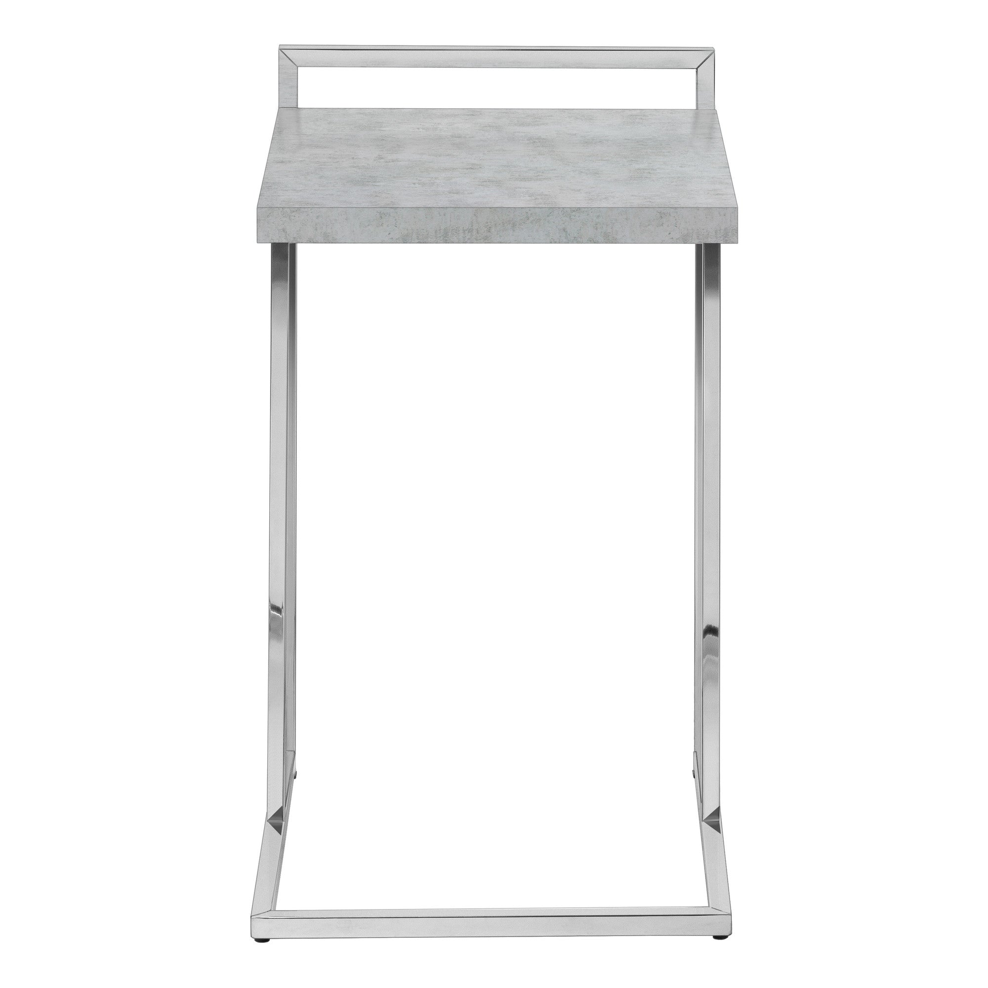 27" Gray and Silver Wood and Metal End Table