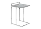 27" Gray and Silver Wood and Metal End Table